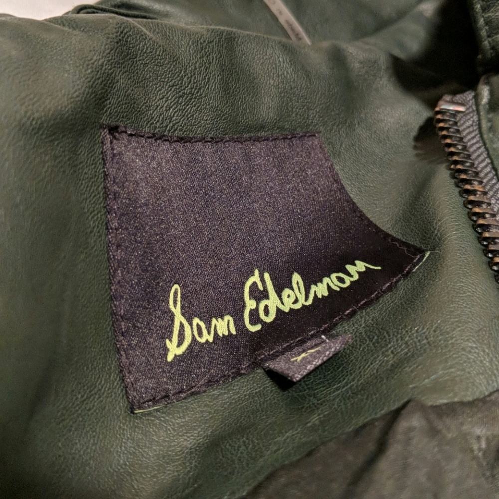 Sam Edelman--Dark green faux leather jacket! - Picture 3 of 7